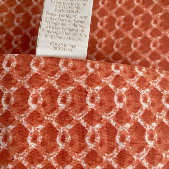 NWOT Williams Sonoma Kitchen Dining Place Mat SET of 2 Burnt Orange Cotton Print - Picture 3 of 6
